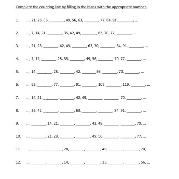 Second Grade Skip Counting Worksheet 35 â One Page Worksheets